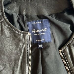 Madewell leather jacket , cropped sleeves XXS